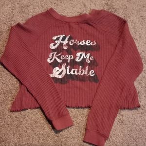 Women's Red Graphic Top